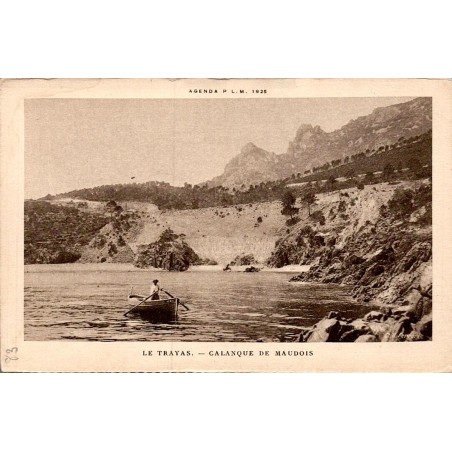 Carte postale ancienne Agenda PLM 1925 Le Trayas Calanque de Maudois CPA Var