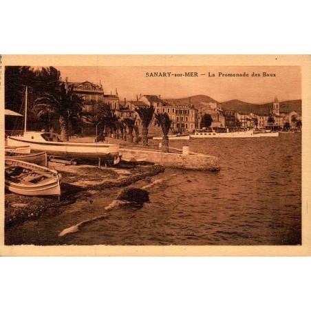 Carte postale ancienne Sanary-sur-Mer La Promenade des Baux CPA Var