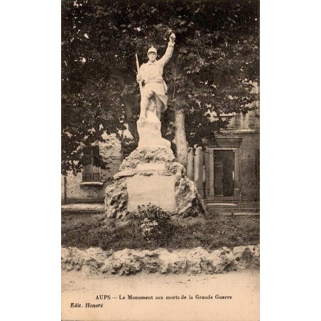 Carte postale ancienne Aups monument aux morts de la Grande Guerre