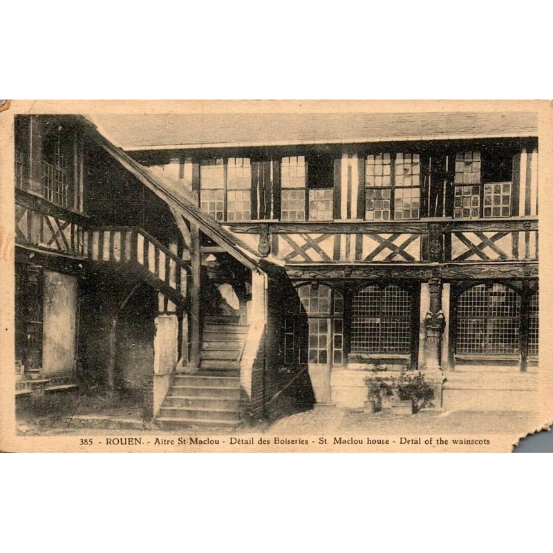 385 - ROUEN - Aitre Saint Maclou - Détail des boiseries - St Maclou house - Detal of the Wainscots