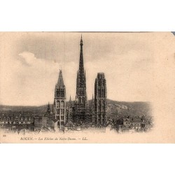 Carte postale ancienne Rouen Les Flèches de Notre-Dame édition LL