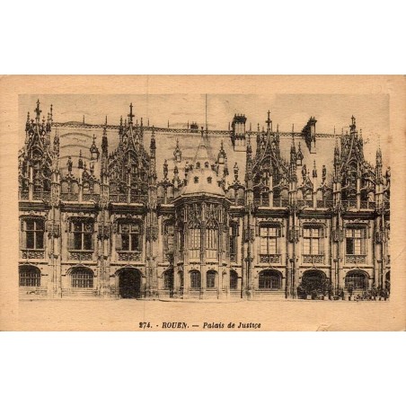 Carte postale ancienne Rouen Palais de Justice en Seine-Maritime