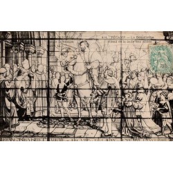 Carte postale ancienne Fécamp La Bénédictine vitrail de la Salle des Abbés