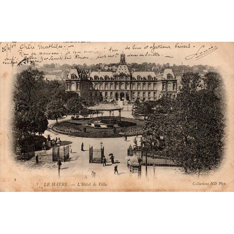 Carte postale ancienne Le Havre L’Hôtel de Ville en Seine-Maritime
