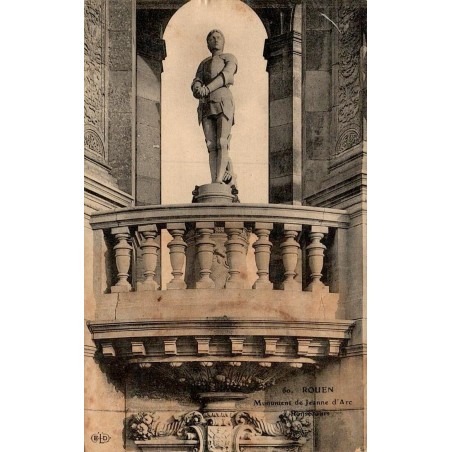 Carte postale ancienne Rouen monument de Jeanne d’Arc à Bonsecours