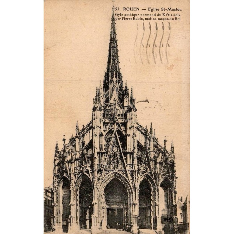 Carte postale ancienne Rouen église Saint-Maclou en Seine-Maritime
