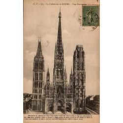 Carte postale ancienne Rouen cathédrale Notre-Dame vue d’ensemble