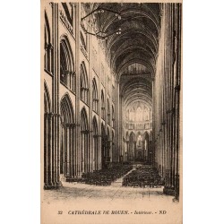 Carte postale ancienne Rouen intérieur de la cathédrale Notre-Dame édition ND