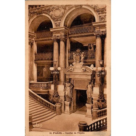 Carte postale ancienne Paris escalier de l’Opéra Garnier