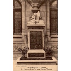 Carte postale ancienne Fécamp La Bénédictine Monument des Morts au Champ d’Honneur