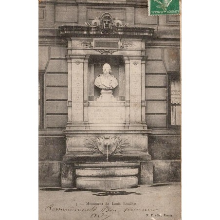 Carte postale ancienne Rouen monument de Louis Bouilhet