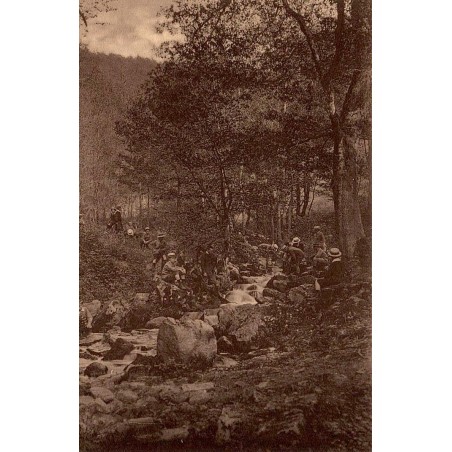 Carte postale ancienne Autun Petit Séminaire promenade de Brisecou sous-bois