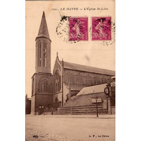 Carte postale ancienne Le Havre église Saint-Léon en Seine-Maritime