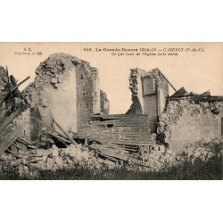 Carte postale ancienne Carency ce qui reste de l’église côté nord Grande Guerre 1914-1915