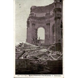 Carte postale ancienne Hébuterne église détruite 1915 Pas-de-Calais
