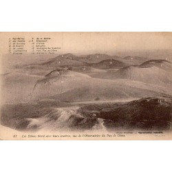 Carte postale ancienne Dômes Nord et cratères vus de l’Observatoire du Puy de Dôme