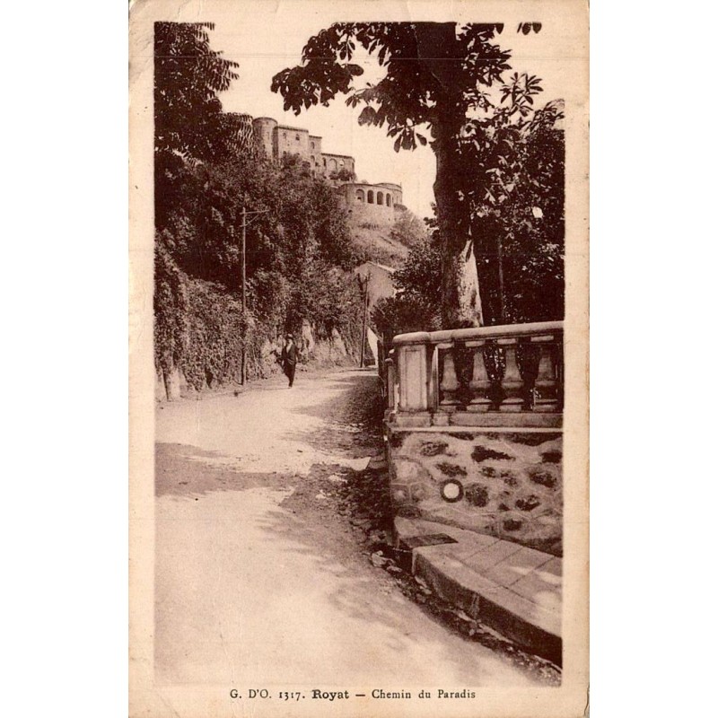 Carte postale ancienne Royat Chemin du Paradis Puy-de-Dôme