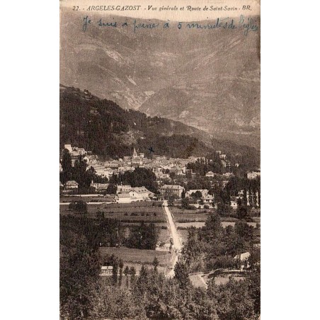 22 - ARGELES - GAZOST - Vue Générale et Route de Saint Savin . BR