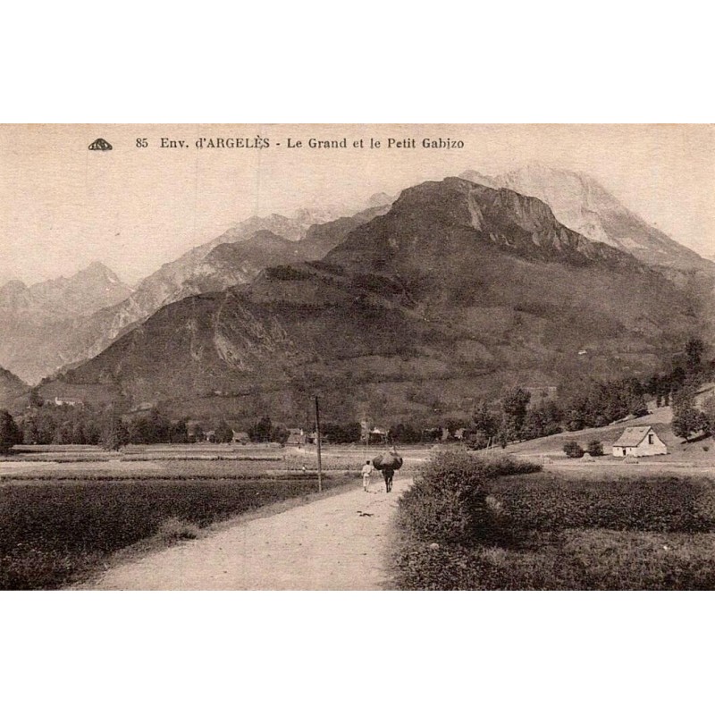 Carte postale ancienne Grand et Petit Gabizos environs d’Argelès-Gazost