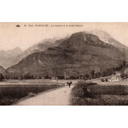 Carte postale ancienne Grand et Petit Gabizos environs d’Argelès-Gazost