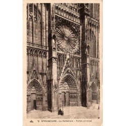 Carte postale ancienne Strasbourg Cathédrale Portail principal Bas-Rhin