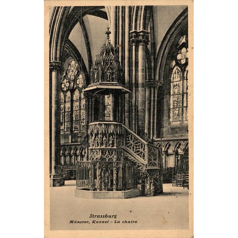 Carte postale ancienne Strasbourg Muenster Kanzel la chaire