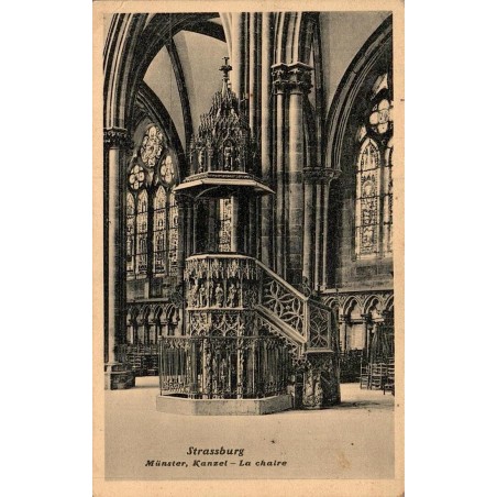 Carte postale ancienne Strasbourg Muenster Kanzel la chaire