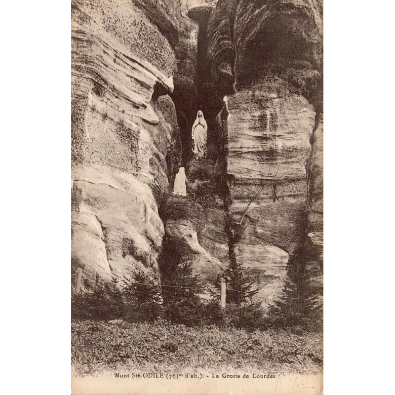 Carte postale ancienne Mont Sainte-Odile La Grotte de Lourdes Bas-Rhin