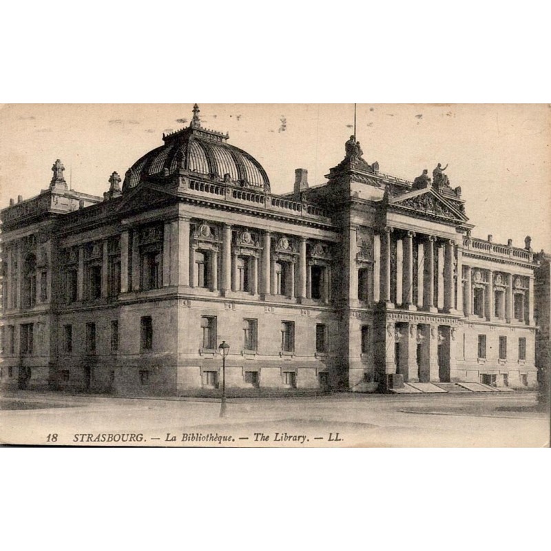 Carte postale ancienne Strasbourg La Bibliothèque The Library