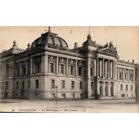 Carte postale ancienne Strasbourg La Bibliothèque The Library