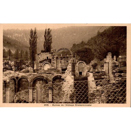 Carte postale ancienne Ruines de l’Abbaye de Niedermunster en Alsace