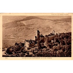 Carte postale ancienne Château du Haut-Koenigsbourg vu à vol d’oiseau