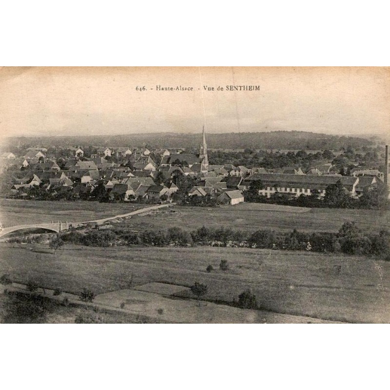 Carte postale ancienne Haute-Alsace Vue de Sentheim panorama du village