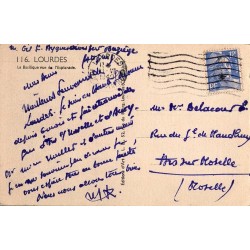 Carte postale ancienne Lourdes – La Basilique vue de l’Esplanade