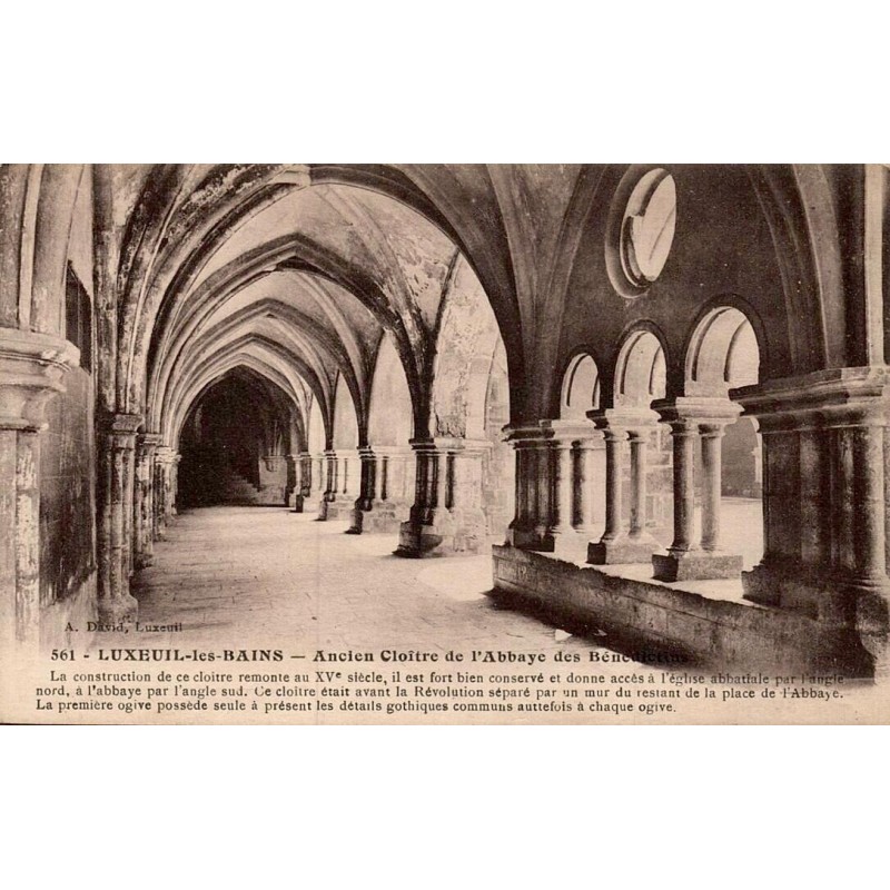 Carte postale ancienne Luxeuil-les-Bains Ancien Cloître de l’Abbaye des Bénédictins