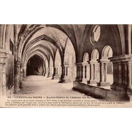 Carte postale ancienne Luxeuil-les-Bains Ancien Cloître de l’Abbaye des Bénédictins