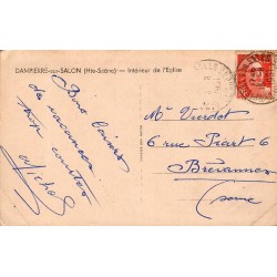 Carte postale ancienne Dampierre-sur-Salon Intérieur de l’Église