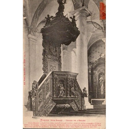 Carte postale ancienne Fresse Chaire de l’Église Haute-Saône
