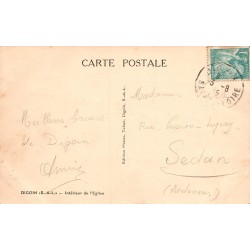 Carte postale ancienne Digoin Intérieur de l’Église