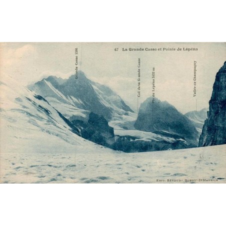 Carte postale ancienne La Grande Casse et Pointe de l’Épéna Savoie