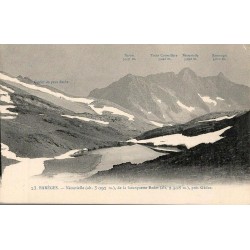 Carte postale ancienne Pyrénées Pic de Sesques et Pic de la Bourquette-Badet