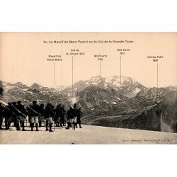 Carte postale ancienne massif du Mont Pourri vu du col de la Grande Casse