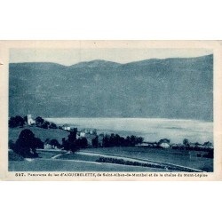 Carte postale ancienne panorama du lac d’Aiguebelette Saint-Alban-de-Montbel