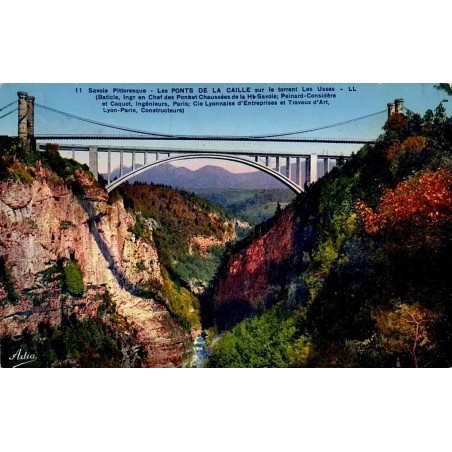 Carte postale ancienne Les Ponts de la Caille torrent des Usses Haute-Savoie LL