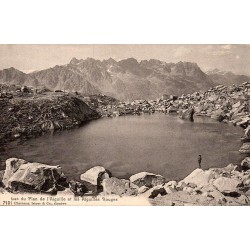 Carte postale ancienne Lac du Plan de l’Aiguille et Aiguilles Rouges Chamonix