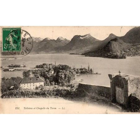 Carte postale ancienne Talloires et Chapelle du Toron lac d’Annecy LL Haute-Savoie