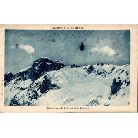 Carte postale ancienne Chamonix-Mont-Blanc téléphérique du Brévent Haute-Savoie