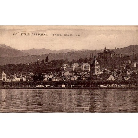 Carte postale ancienne Évian-les-Bains vue prise du lac LL Haute-Savoie