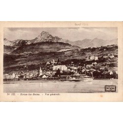 Carte postale ancienne Évian-les-Bains vue générale Haute-Savoie lac Léman