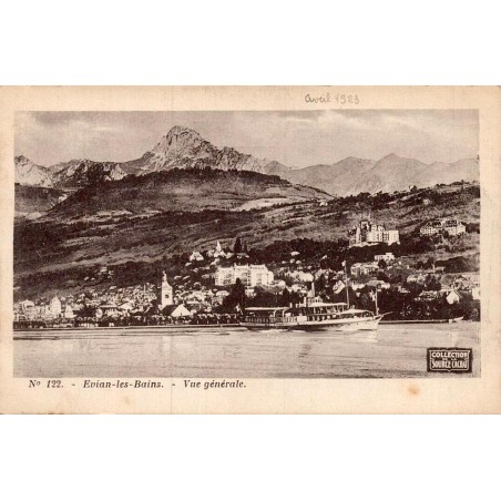Carte postale ancienne Évian-les-Bains vue générale Haute-Savoie lac Léman